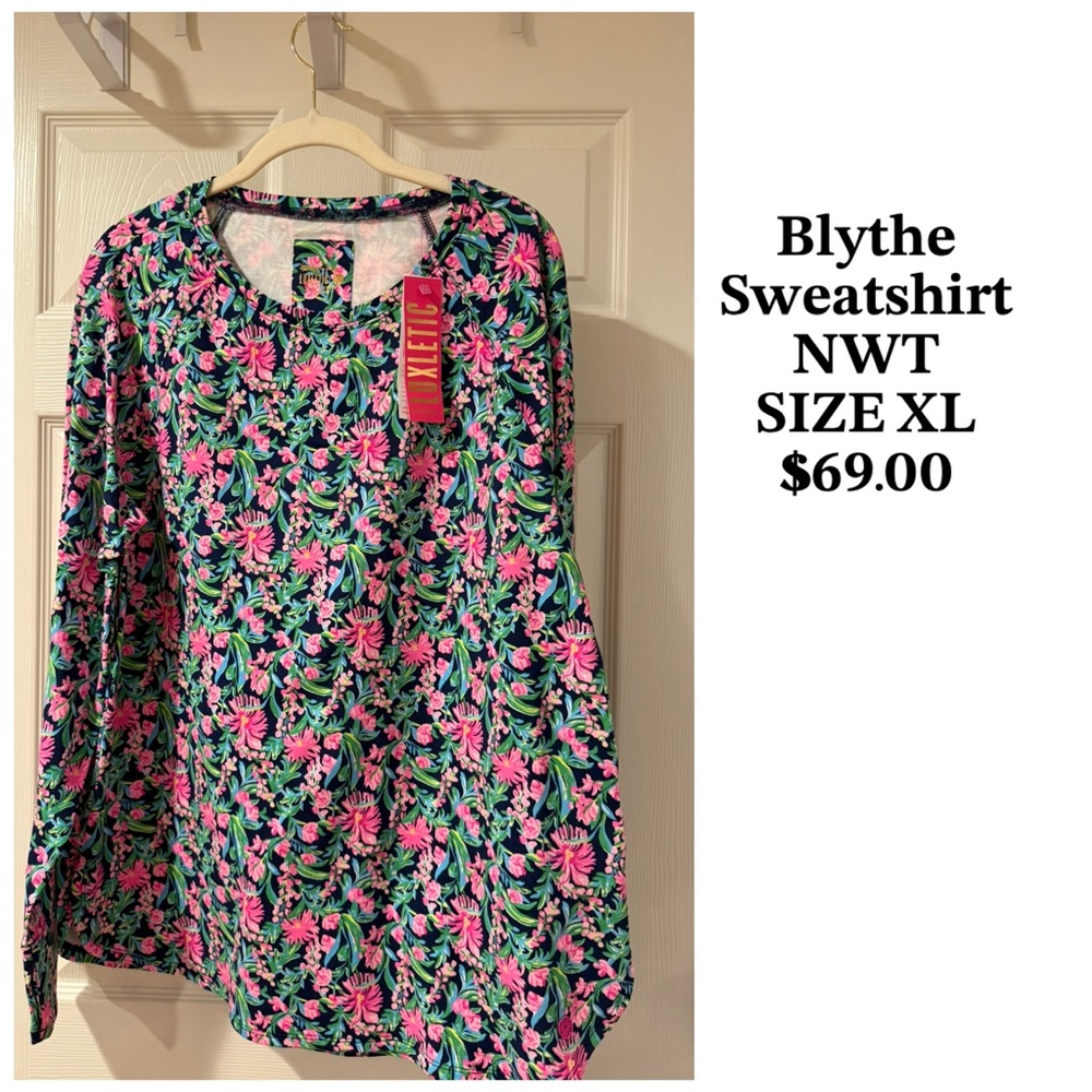 Lilly Pulitzer Floral Sweatshirt - Pink and Blue